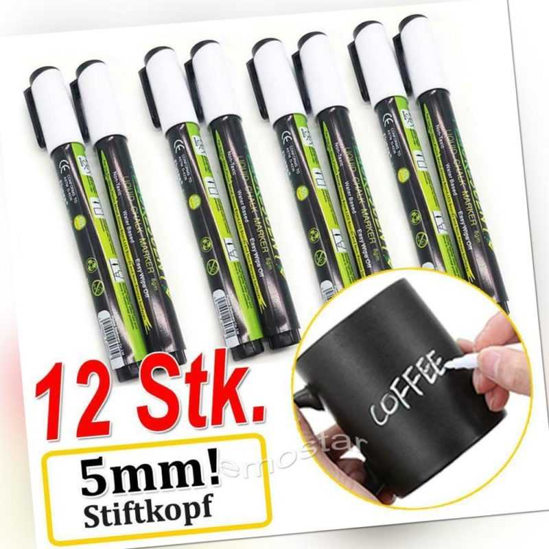 DHL 4/10/12 Stk Flüssigkreide Kreidestift Tafelmarker Abwischbar Kreide Marker 