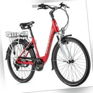 26 Zoll LEADER FOX E Bike Damen Elektro Fahrrad 36V Pedelec Shimano 7 Gang rot