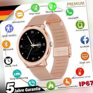 Damen Bluetooth Smartwatch Armband Herzfrequenz Monitor Fitness Tracker Sportuhr