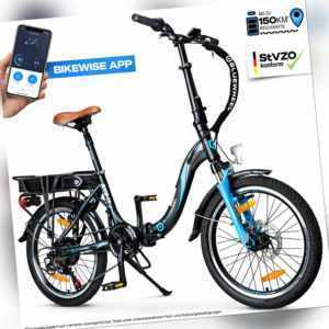 20" klappbares E-Bike I Deutsche Qualitätsmarke I Shimano 7 Gang I 25 km/h BXB55
