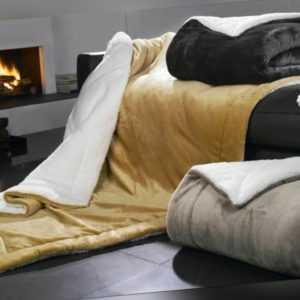 Premium Wohndecke Lammfell Optik Kuscheldecke Super Soft 150x200