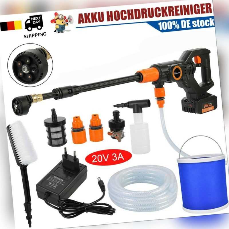 Akku Hochdruckreiniger Mobiler Druckreiniger Spritzpistole  20V 3,0 Ah Li-Ion 