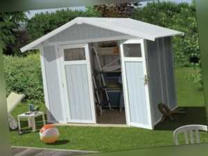 UTILITY Gartenhaus V4,9 2-türig grau/weiß