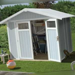 UTILITY Gartenhaus V4,9 2-türig grau/weiß
