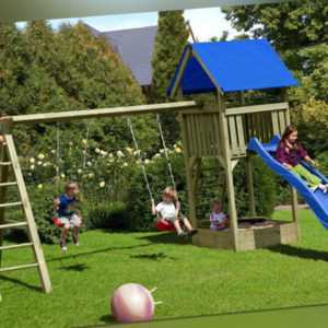 Kinderspielanlage Chris Kinderspielgerät Spielanlage Schaukel Holz Spielturm NEU