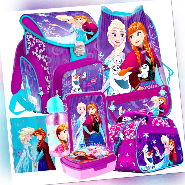 Disney Frozen Eiskönigin 8 Teile SCHULRANZEN RANZEN FEDERMAPPE Set TORNISTER sp