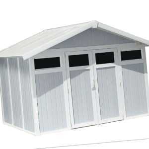 Ondis24 UTILITY Gartenhaus V11 2-türig grau/weiß