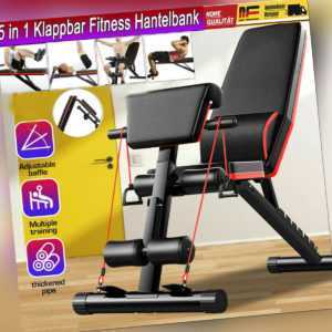 Mehrzweck Fitnessclub Hantelbank Trainingsbank mit Rückenkissen + Zugseil 2021 #