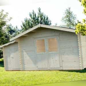 34 mm Gartenhaus + Anbau + Fußboden 550x300cm Gerätehaus Holzhaus Holz
