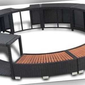 vidaXL Umrandung mit Stauraum für Whirlpool Spa Schwimmbecken Poolumrandung Poly