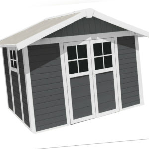 Grosfillex Deco H7,5 Gartenhaus Metall Gerätehaus Geräteschuppen Schuppen grau