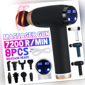Electric Massage Gun Massagepistole Massager Muscle LCD Massagegerät Mit 8 Köpfe