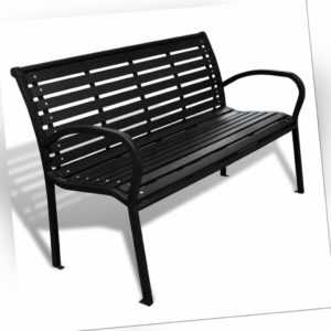 vidaXL Gartenbank 3-Sitzer 125cm WPC Stahl Sitzbank Gartenmöbel Parkbank Bank SO