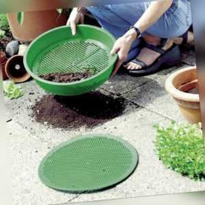 Gartensieb Erdsieb mit 2 Siebeinsätzen Erdesieb Rüttelsieb Durchwurfsieb Ø 38cm