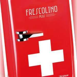 Retro Mini-Kühlschrank 17 L Trisa Frescolino " Swiss Cross " Limited Edition rot