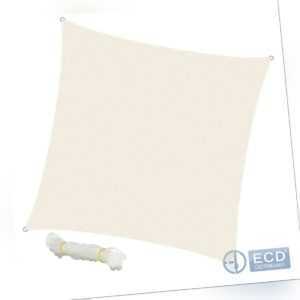 Sonnensegel Sonnenschutz Schattensegel Schattenspender 5 x 5 m Creme 100% HDPE