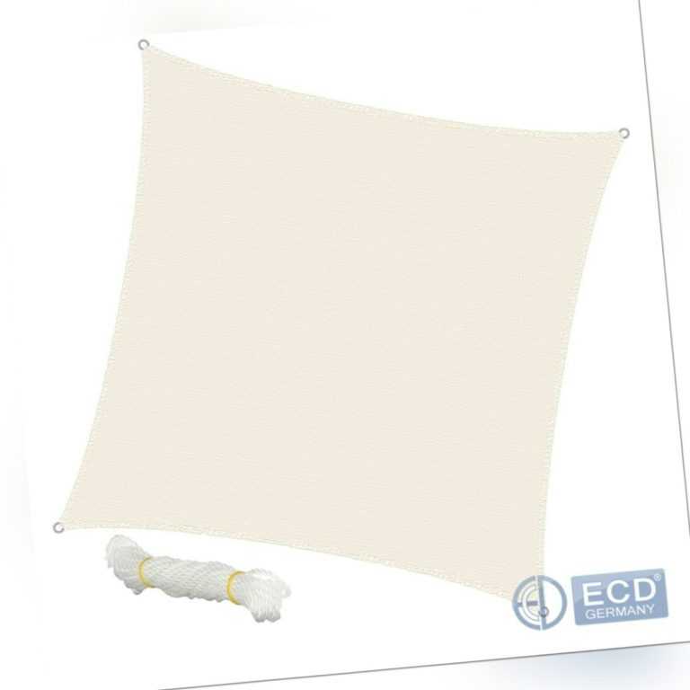 Sonnensegel Sonnenschutz Schattensegel Schattenspender 5 x 5 m Creme 100% HDPE