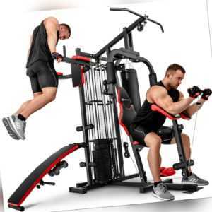 Hop-Sport Kraftstation HS-1054K Multigym Fitnessstation 3 Stationen + 72 kg