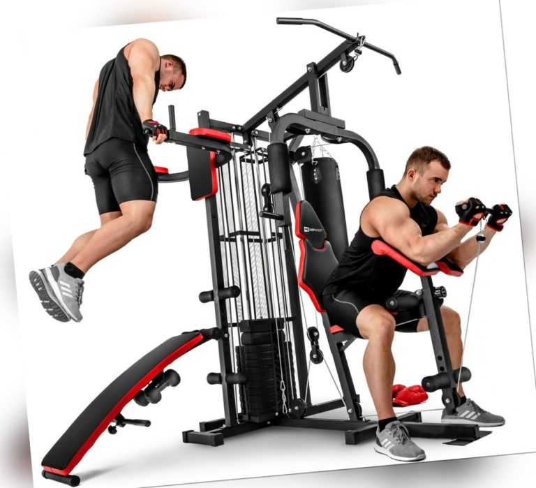 Hop-Sport Kraftstation HS-1054K Multigym Fitnessstation 3 Stationen + 72 kg