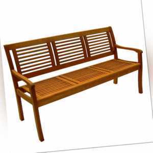 Casaya Gartenbank Paolo 3-Sitzer aus Eukalyptus Hartholz Holzbank in Teakoptik
