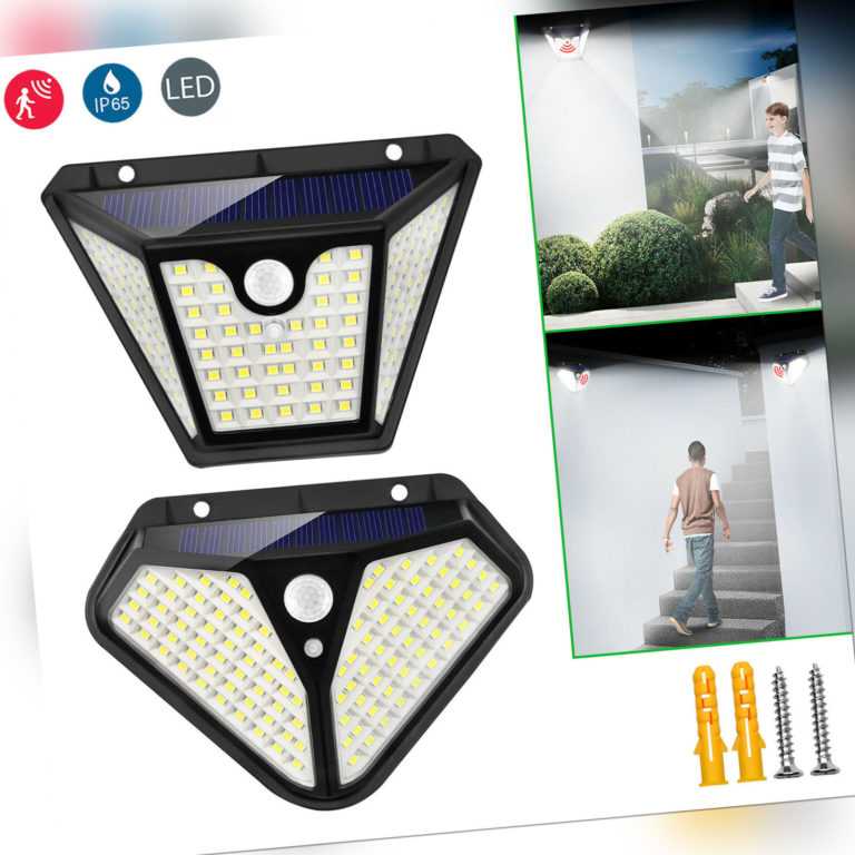 LED Solarleuchte mit Bewegungsmelder Außen Fluter Gartenstrahler Solar Lampe