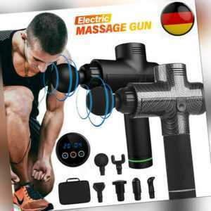 Electric Massage Gun Massagepistole Massager Muscle Massagegerät mit 6 Köpfe ZO