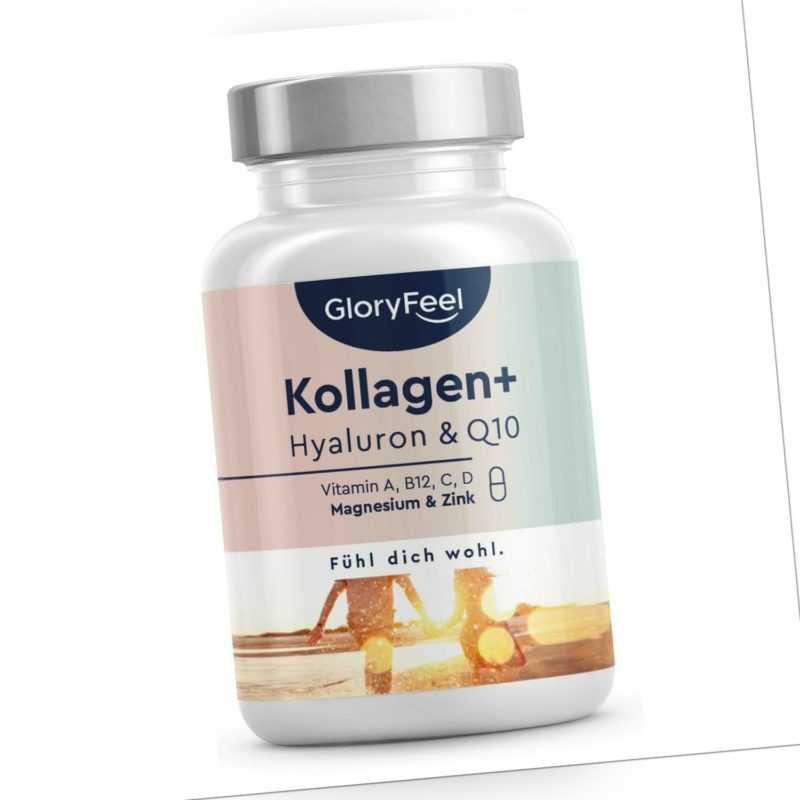 Kollagen + Q10 + Hyaluronsäure - Premium Marine Collagen - Anti-Aging & Gelenke