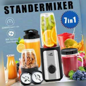 7 in 1 Standmixer Smoothie Maker Mixer Blender Kaffeemühle Milchshaker Edelstahl