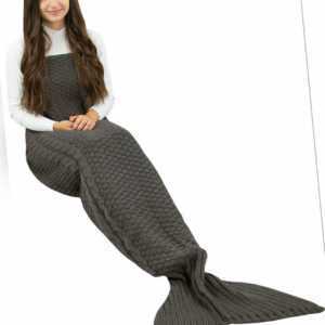 Meerjungfrau Decke Flossendecke Kuscheldecke Mermaid Blanket grau