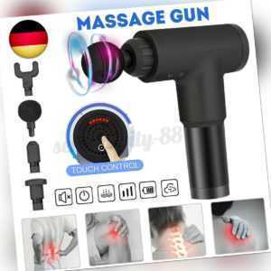 Electric Massage Gun Massagepistole Massager Massagegerät Muscle 4 Köpfe 6 Modi^