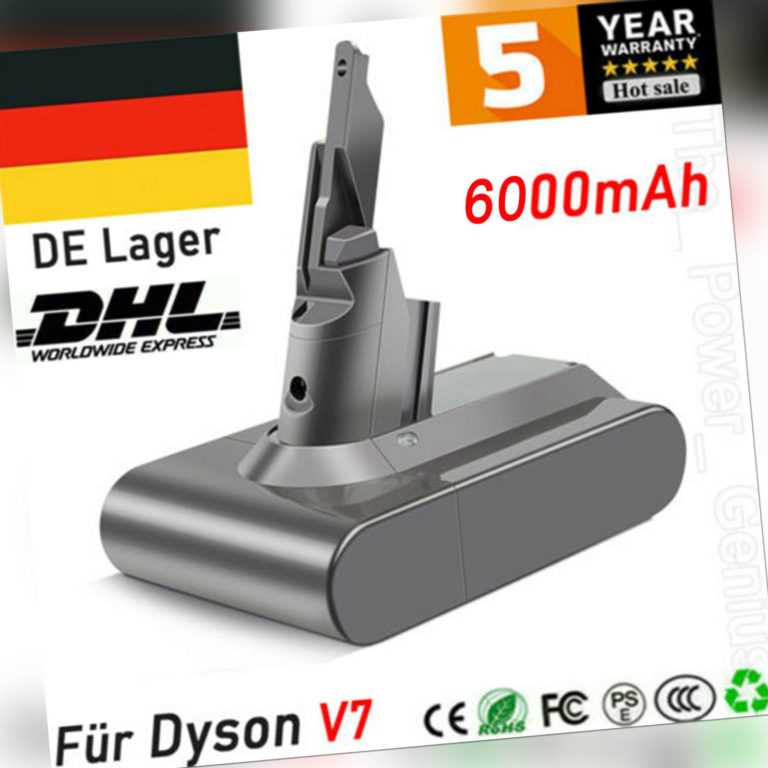 6000mAh 21.6V Akku für Dyson V7 SV11 Animal Motorhead Trigger Car+Boat Fluffy DE