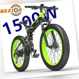 E Mountainbike 1500W Elektrofahrrad 26 Zoll E-bike 48V Fat Bike 9-Gäng Shimano