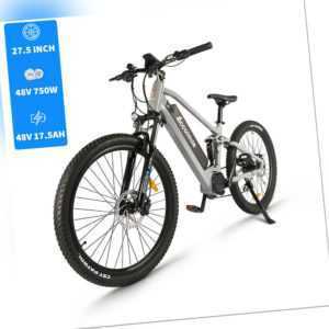27. 5”MTB E-Bike BAFANG 750W Motor mit Vollfederung 17.5Ah  AKKU Shimano 9-Gang