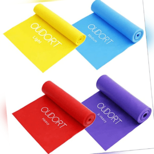 Oudort Fitnessband 4er Set, Theraband Terrabänder Gymnastikband Terabänder Train