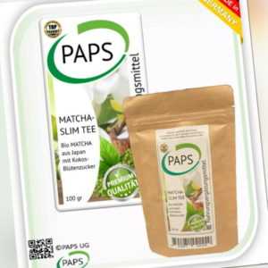 PAPS MATCHA SLIM TEE 100gr -  Diet Support, Smoothie, Superfood, Shake