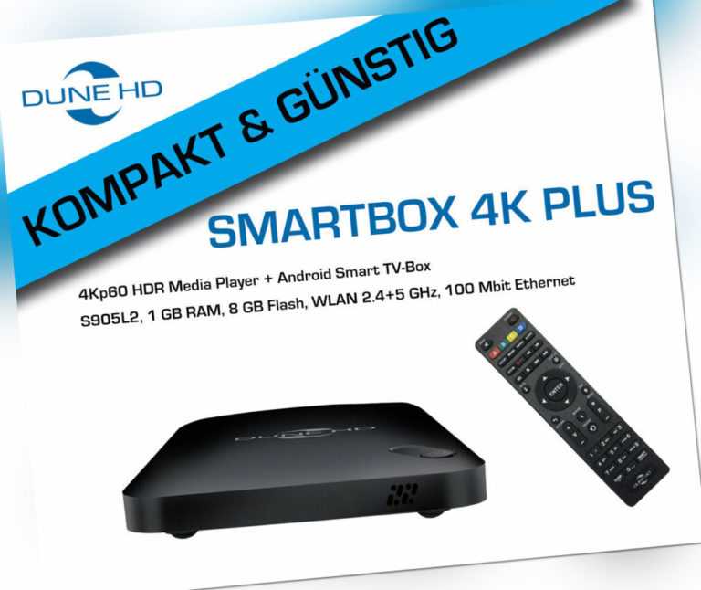 Dune HD SmartBox 4K Plus - 4Kp60 HDR Mediaplayer und Android Smart TV Box