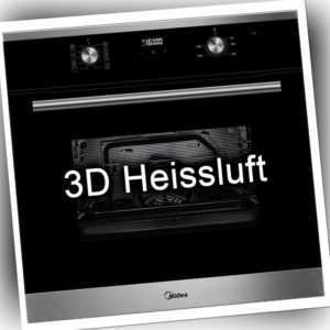 Midea Einbau Backofen autark 3D Heißluft Grill Edelstahl Display Uhr Timer 60 cm