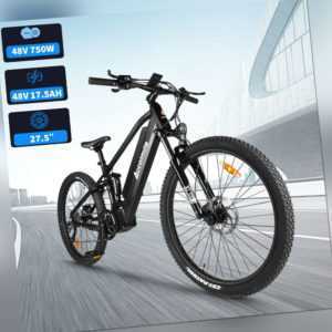 27.5" E-Bike MTB 48V 750W Bafang Motor 17,5 Ah 840WAH Samsung Cells Black Blue