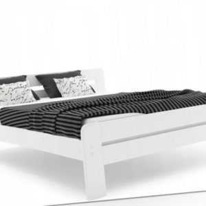 Holzbett Bett Doppel Weiß Lattenrost Bettgestell MDF Matratze Kaltschaum Taschen