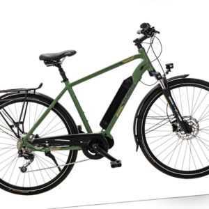28 Zoll Elektro Fahrrad E Bike Shimano Deore Pedelec Mittelmotor 504 Wh oliv