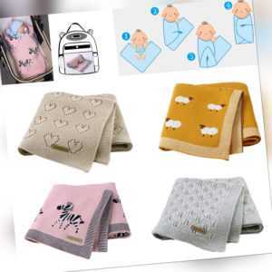 Babydecke 100% Baumwolle Baby Kuscheldecken Weich Strick 100 x
