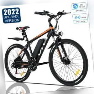 Elektrofahrrad E Bike Elektro Mountainbike 26 Zoll Ebike Shimano 21-Gänge Orange