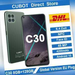 CUBOT C30 8GB 128GB Smartphone 6,4 Zoll 4G Dual SIM Handy NFC Face ID 4200mAh EU