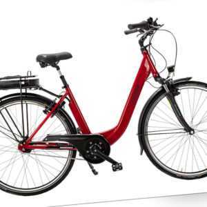 28 Zoll City E Bike Elektro Fahrrad 7 Gang Mittelmotor Pedelec Continental Rot