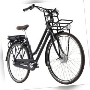 E-City Bike 28'' Cantaloupe E-Bike Schwarz 3 Gänge 250W 36V/10,4 Ah 127E