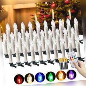 LED Weihnachtskerzen mit Batterie kabellose Party RGB Kerzen Hochzeit 10-100er