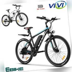 Elektrofahrrad Pedelec Ebike Elektro Mountainbike 10,4Ah Akku Shimano 21-Gänge