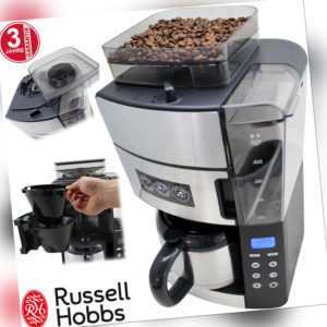Russell Hobbs Grind & Brew Thermo Edelstahl Kaffeemaschine Mahlwerk Kaffeemühle