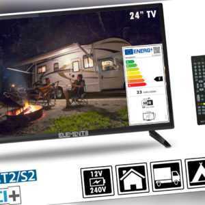 KB Elements Fernseher LED TV 24" Zoll Full HD DVB-T2/S2 Camping/Wohnwagen