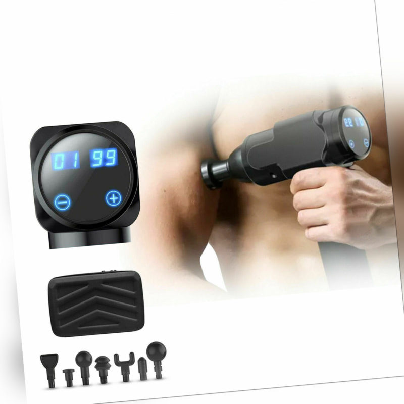 Massagegerät Muskel Gun Massagepistole +7 Köpfe mit 8 Stunden Akku - LCD-Display